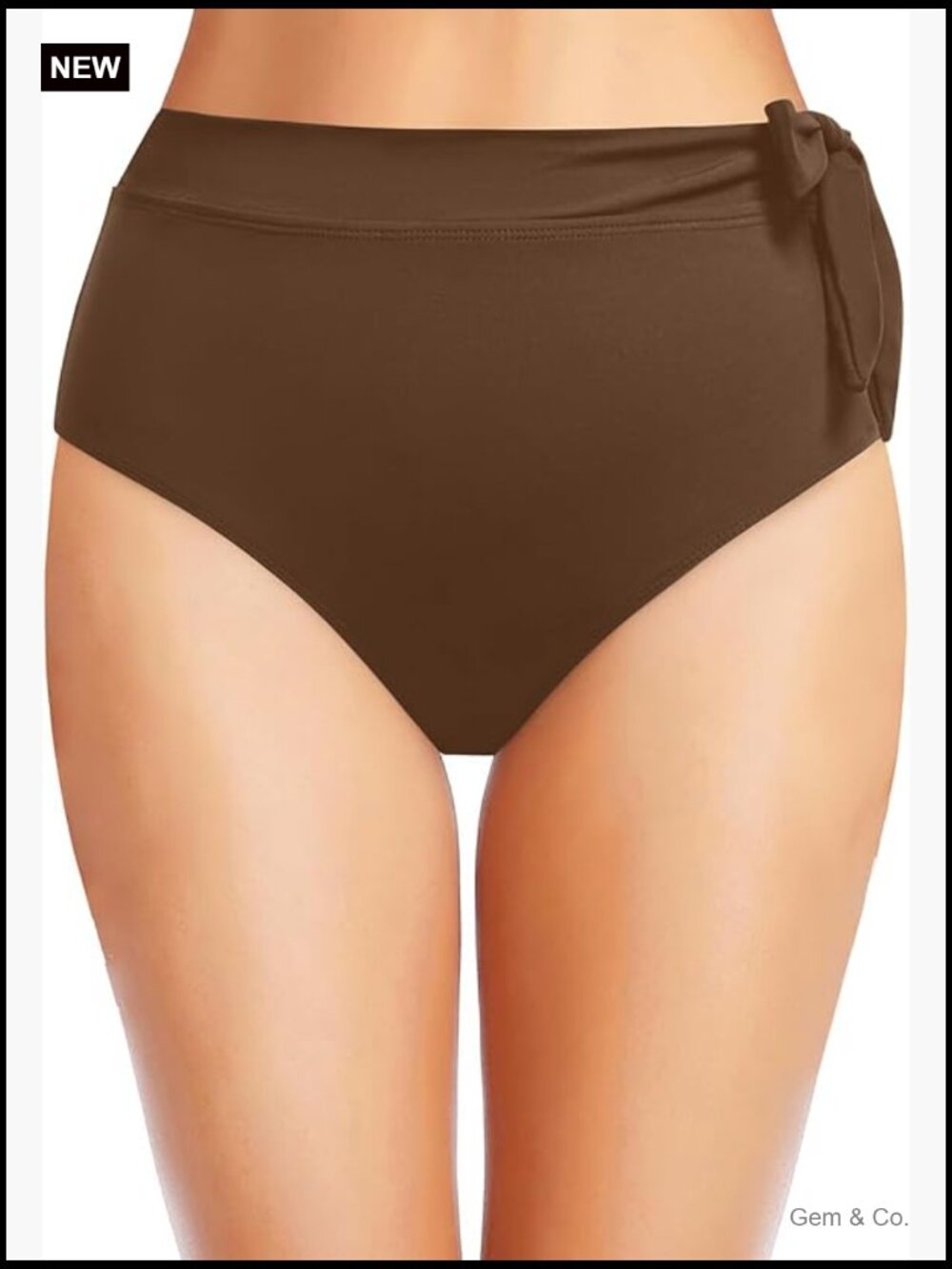 High Waisted Bikini Bottoms Full Coverage Tummy Control Tie Side Swimwear